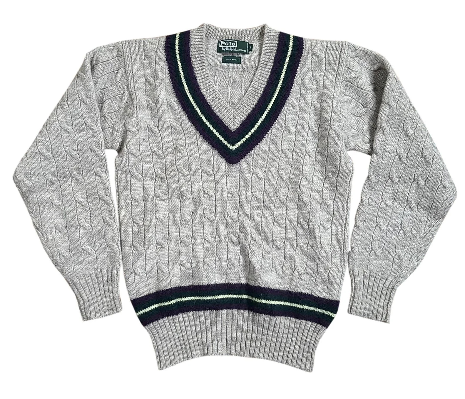 Vintage Women's Polo Ralph Lauren Cable Knit Wool Cricket